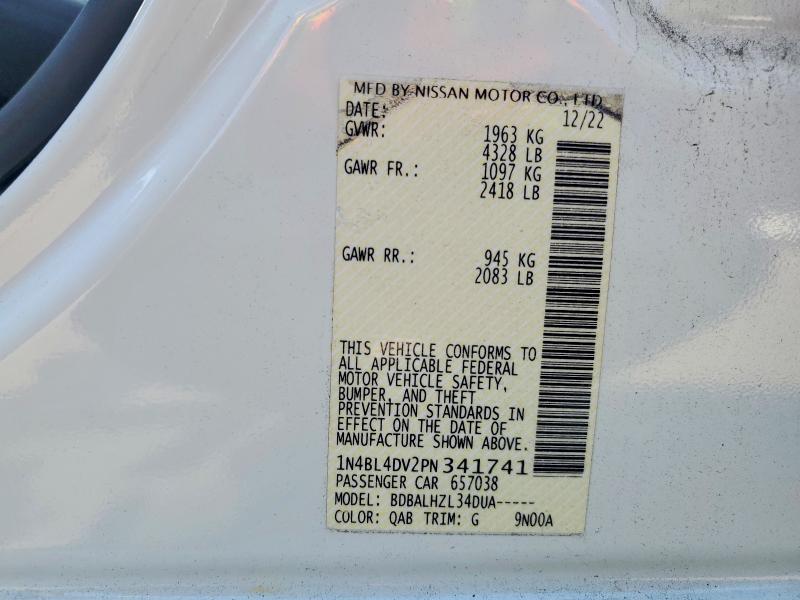 49014746 :رقم المزاد ، 1N4BL4DV2PN341741 vin ، 2023 Nissan Altima مزاد بيع