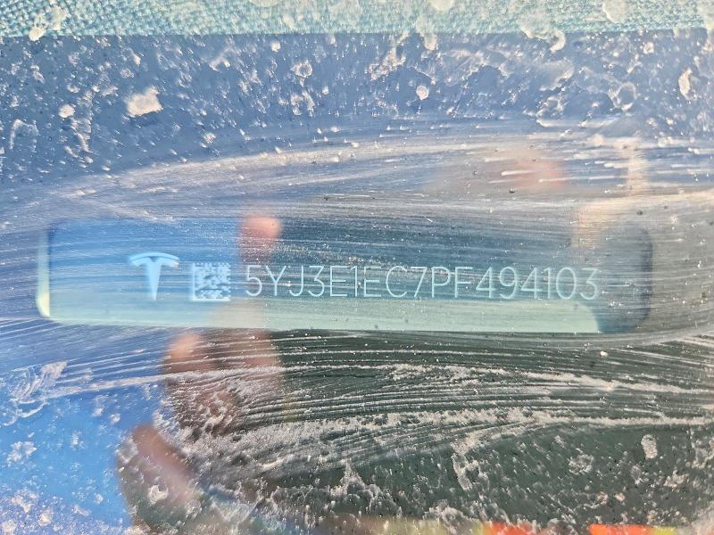 50002616 :رقم المزاد ، 5YJ3E1EC7PF494103 vin ، 2023 Tesla Model 3 مزاد بيع