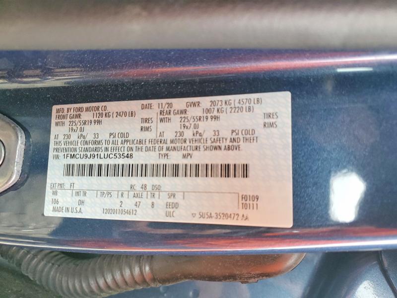 Aukcja sprzedaży 2020 Ford Escape, vin: 1FMCU9J91LUC53548, numer aukcji: 51754346