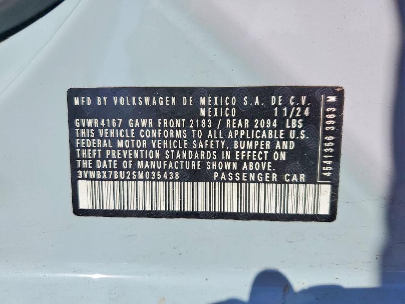 50783036 :رقم المزاد ، 3VWBX7BU2SM035438 vin ، 2025 Volkswagen Jetta مزاد بيع