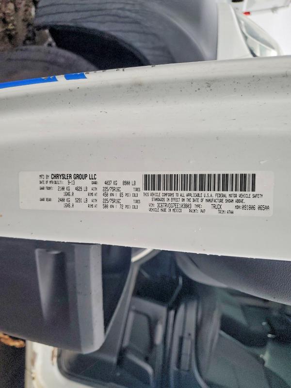 48474566 :رقم المزاد ، 3C6TRVDG7EE103803 vin ، 2014 Ram Promaster 2500 مزاد بيع