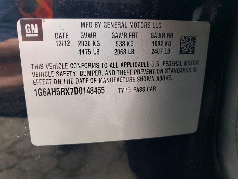 2013 Cadillac Ats მანქანა იყიდება აუქციონზე, vin: 1G6AH5RX7D0148455, აუქციონის ნომერი: 50483026