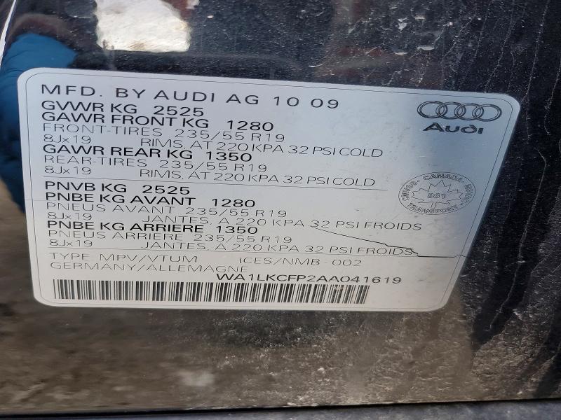 Aukcja sprzedaży 2010 Audi Q5, vin: WA1LKCFP2AA041619, numer aukcji: 49079446