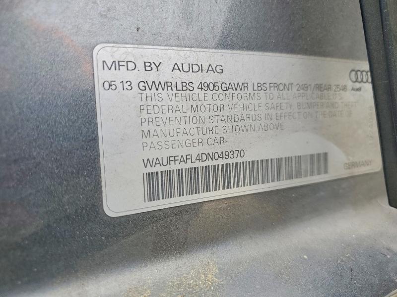 2013 Audi A4 მანქანა იყიდება აუქციონზე, vin: WAUFFAFL4DN049370, აუქციონის ნომერი: 48355276