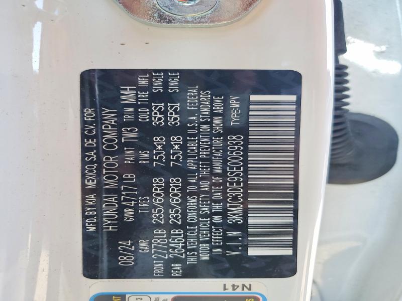 2025 Hyundai Tucson მანქანა იყიდება აუქციონზე, vin: 3KMJC3DE9SE006938, აუქციონის ნომერი: 50406456
