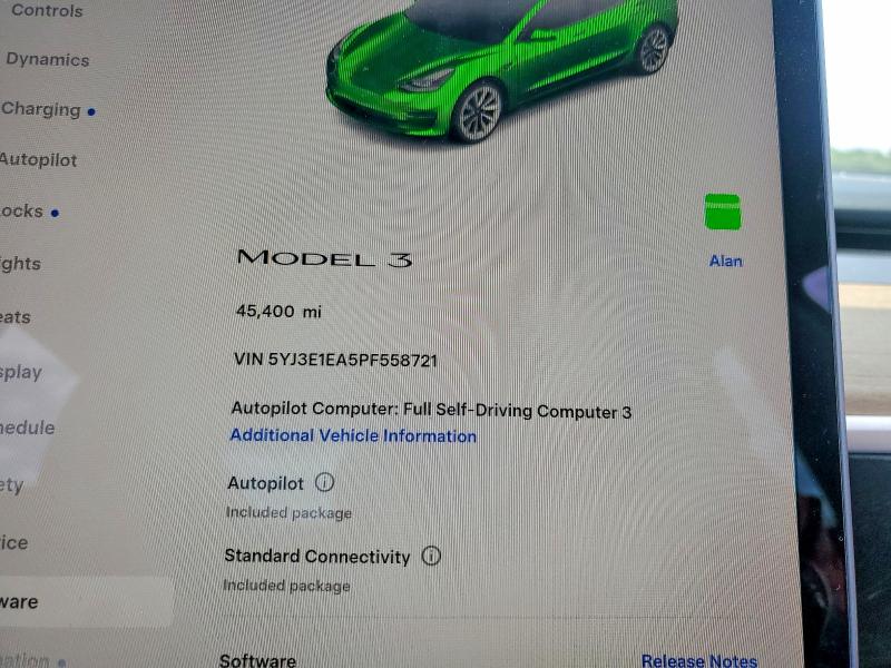 48936956 :رقم المزاد ، 5YJ3E1EA5PF558721 vin ، 2023 Tesla Model 3 مزاد بيع