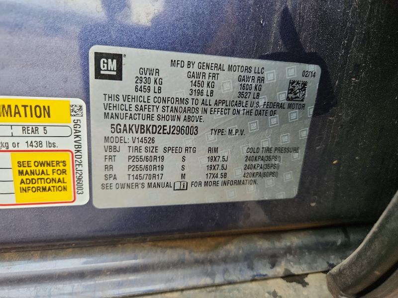 2014 Buick Enclave მანქანა იყიდება აუქციონზე, vin: 5GAKVBKD2EJ296003, აუქციონის ნომერი: 48824136