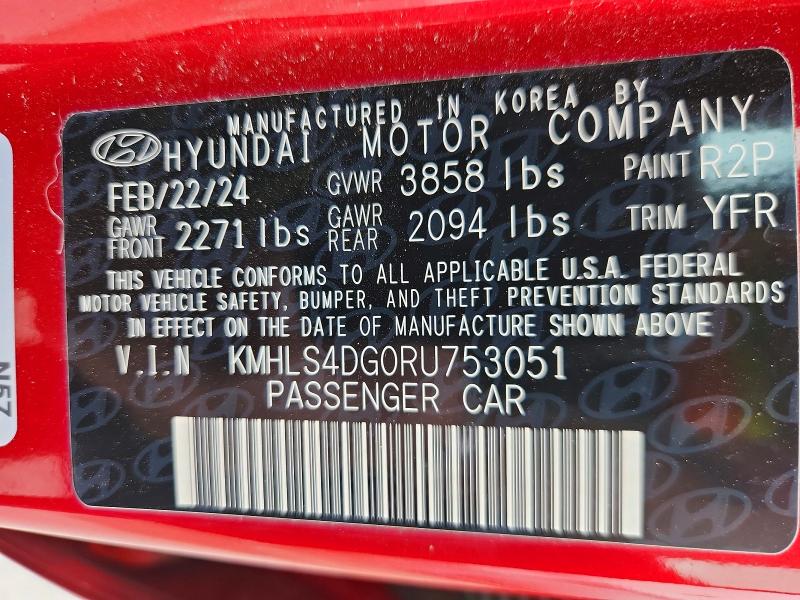 Aukcja sprzedaży 2024 Hyundai Elantra, vin: KMHLS4DG0RU753051, numer aukcji: 51132066