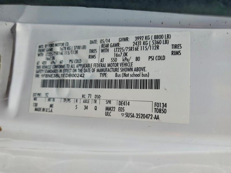 Aukcja sprzedaży 2014 Ford Econoline, vin: 1FBNE3BL1EDB00242, numer aukcji: 49929906