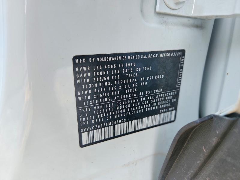 Aukcja sprzedaży 2025 Volkswagen Taos, vin: 3VVEC7B27SM046009, numer aukcji: 48608886
