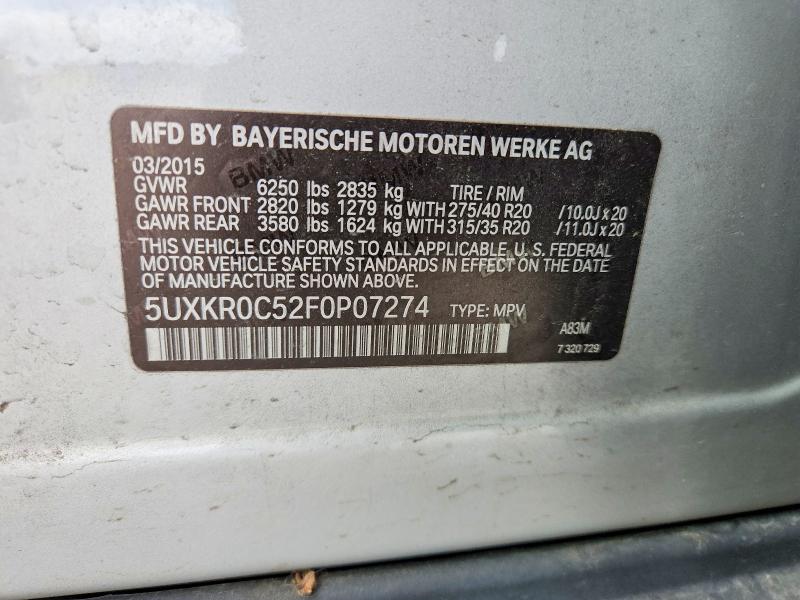 Продажа на аукционе авто 2015 Bmw X5, vin: 5UXKR0C52F0P07274, номер лота: 50625166