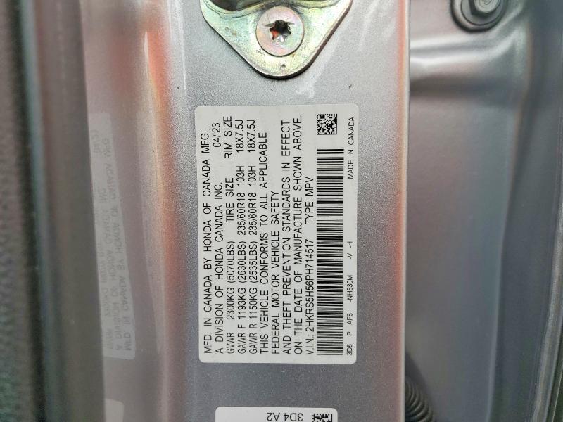 Продаж на аукціоні авто 2023 Honda Cr-v, vin: 2HKRS5H56PH714517, номер лоту: 50059576