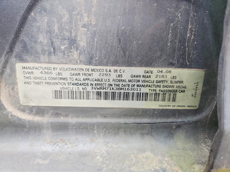 Продаж на аукціоні авто 2008 Volkswagen Jetta, vin: 3VWRM71K38M163011, номер лоту: 50783836