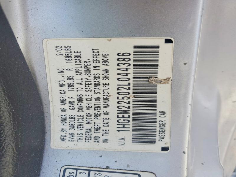 Aukcja sprzedaży 2002 Honda Civic, vin: 1HGEM22502L044386, numer aukcji: 50793966