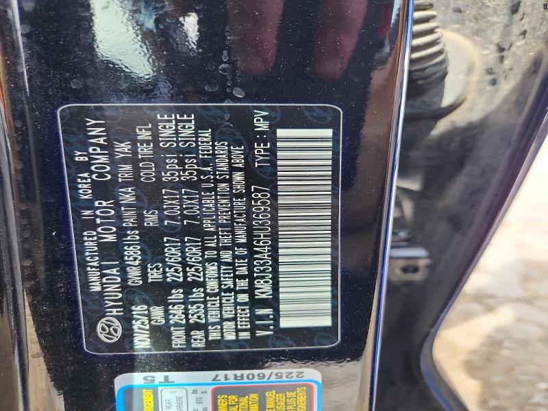 Продаж на аукціоні авто 2017 Hyundai Tucson, vin: KM8J33A46HU369587, номер лоту: 48691066