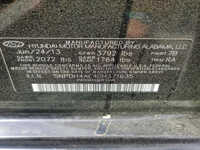Продаж на аукціоні авто 2013 Hyundai Elantra, vin: 5NPDH4AE4DH371635, номер лоту: 49152726