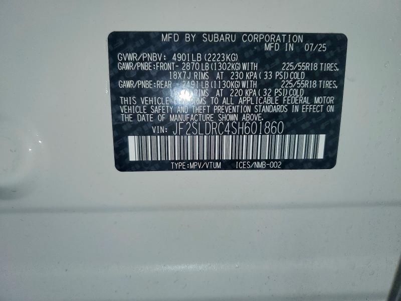 Продажа на аукционе авто 2025 Subaru Forester, vin: JF2SLDRC4SH601860, номер лота: 51433106