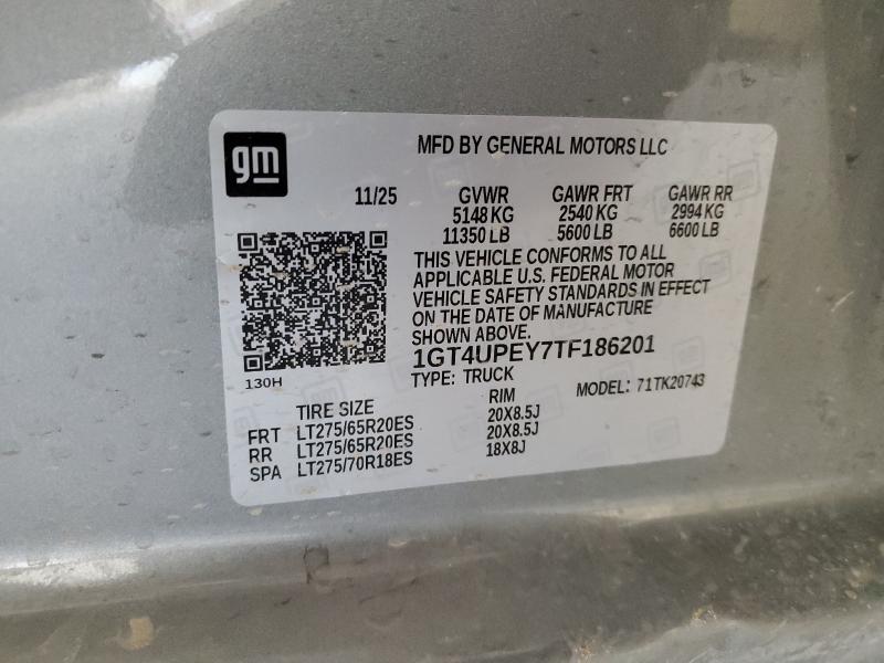 Продажа на аукционе авто 2026 Gmc Sierra, vin: 1GT4UPEY7TF186201, номер лота: 49054886