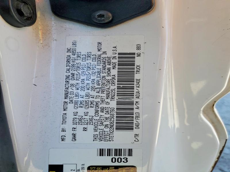 49839246 :رقم المزاد ، 5TETX22N08Z568760 vin ، 2008 Toyota Tacoma مزاد بيع