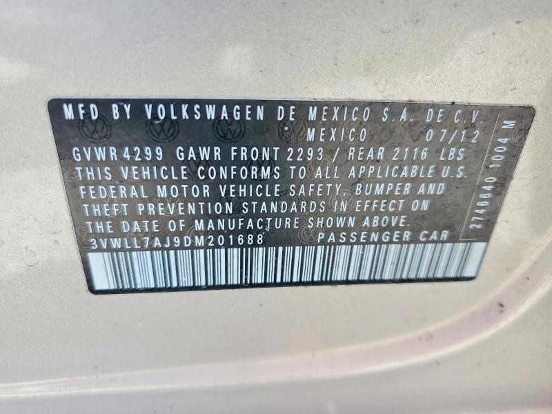 Aukcja sprzedaży 2013 Volkswagen Jetta, vin: 3VWLL7AJ9DM201688, numer aukcji: 49789216