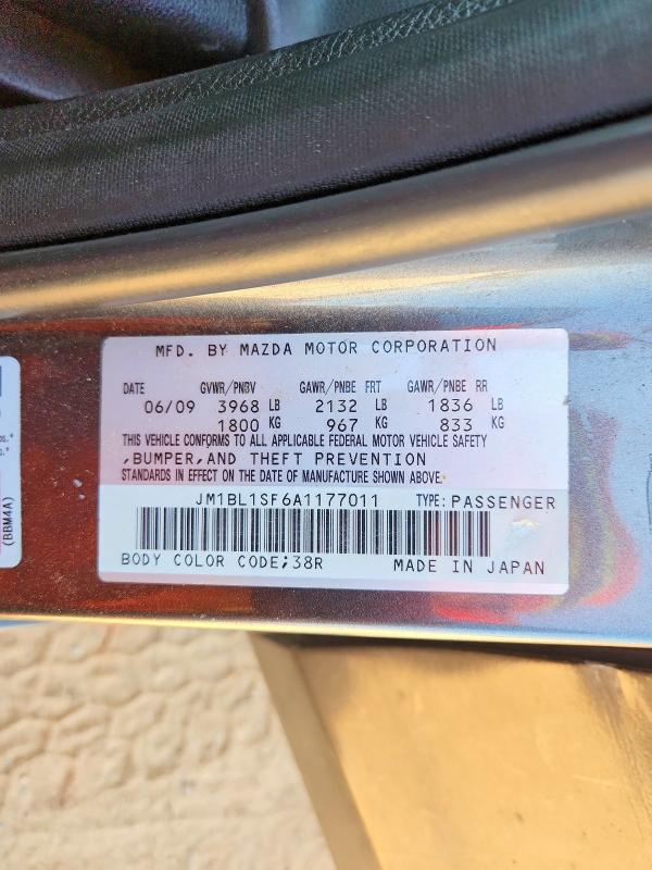 48613086 :رقم المزاد ، JM1BL1SF6A1177011 vin ، 2010 Mazda 3 مزاد بيع