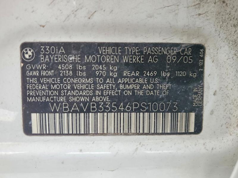 Продаж на аукціоні авто 2006 Bmw 330, vin: WBAVB33546PS10073, номер лоту: 50985476
