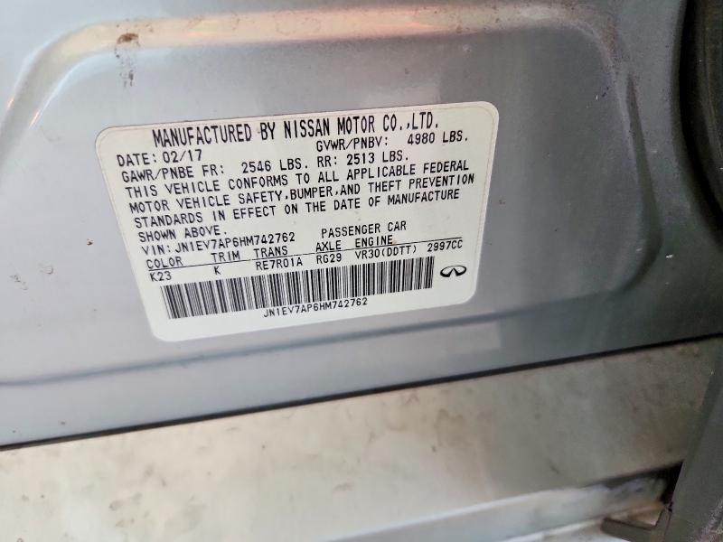 48699266 :رقم المزاد ، JN1EV7AP6HM742762 vin ، 2017 Infiniti Q50 مزاد بيع