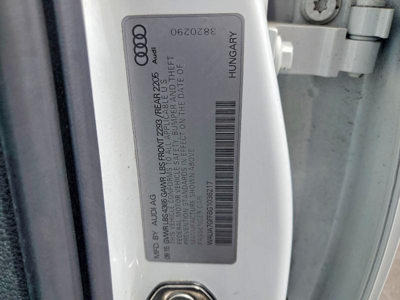 51497086 :رقم المزاد ، WAUA7GFF8G1036217 vin ، 2016 Audi A3 مزاد بيع