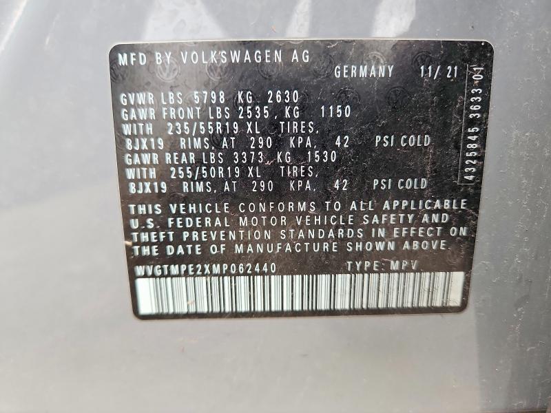 Auction sale of the 2021 Volkswagen Id.4, vin: WVGTMPE2XMP062440, lot number: 51207596
