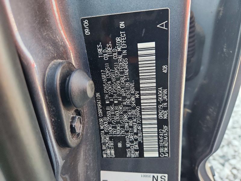 Aukcja sprzedaży 2007 Toyota 4runner, vin: JTEBU14R170109990, numer aukcji: 49752906