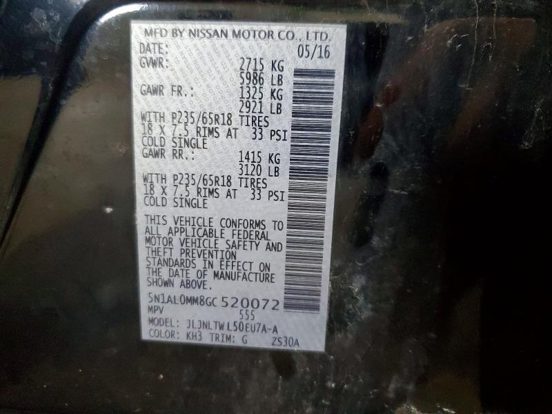 Aukcja sprzedaży 2016 Infiniti Qx60, vin: 5N1AL0MM8GC520072, numer aukcji: 49147906