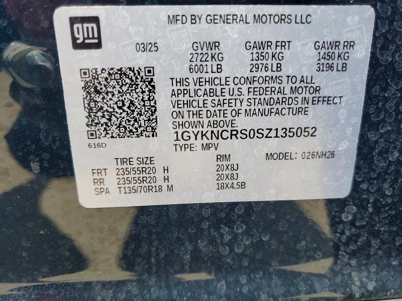 2025 Cadillac Xt5 მანქანა იყიდება აუქციონზე, vin: 1GYKNCRS0SZ135052, აუქციონის ნომერი: 46663776