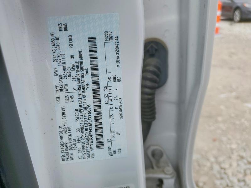 Продажа на аукционе авто 2021 Ford Ranger, vin: 1FTER4FH3MLD75076, номер лота: 49962326
