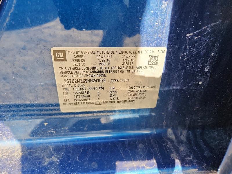 Продаж на аукціоні авто 2017 Gmc Sierra, vin: 3GTU2MEC9HG241679, номер лоту: 49588706