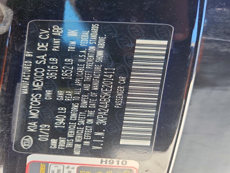 Aukcja sprzedaży 2019 Kia Rio, vin: 3KPA24AB5KE201411, numer aukcji: 49015486