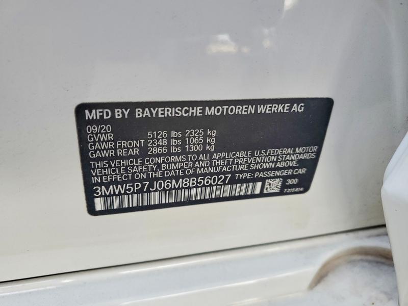 Продаж на аукціоні авто 2021 Bmw 330e, vin: 3MW5P7J06M8B56027, номер лоту: 49356436