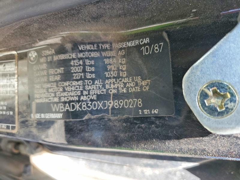 Продаж на аукціоні авто 1988 Bmw 5 Series, vin: WBADK830XJ9890278, номер лоту: 50372036