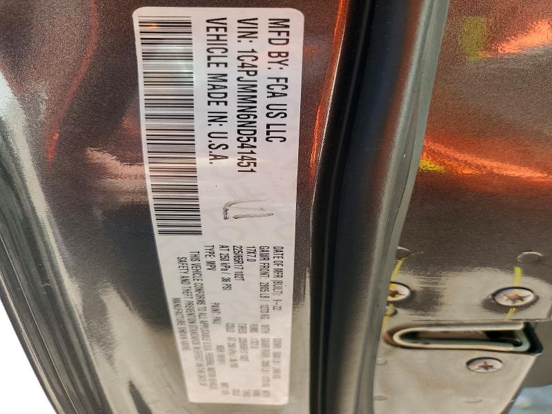 Продажа на аукционе авто 2022 Jeep Cherokee, vin: 1C4PJMMN6ND541451, номер лота: 49336106