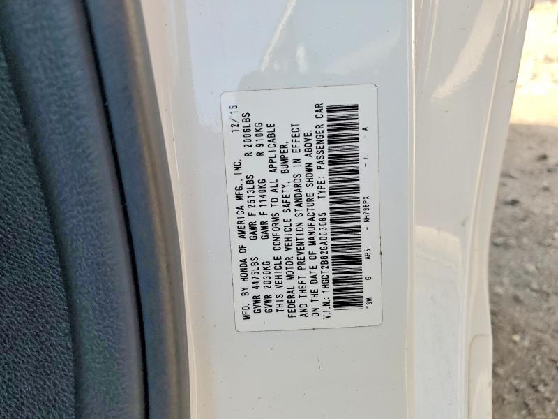 2016 Honda Accord მანქანა იყიდება აუქციონზე, vin: 1HGCT2B82GA003085, აუქციონის ნომერი: 48484596