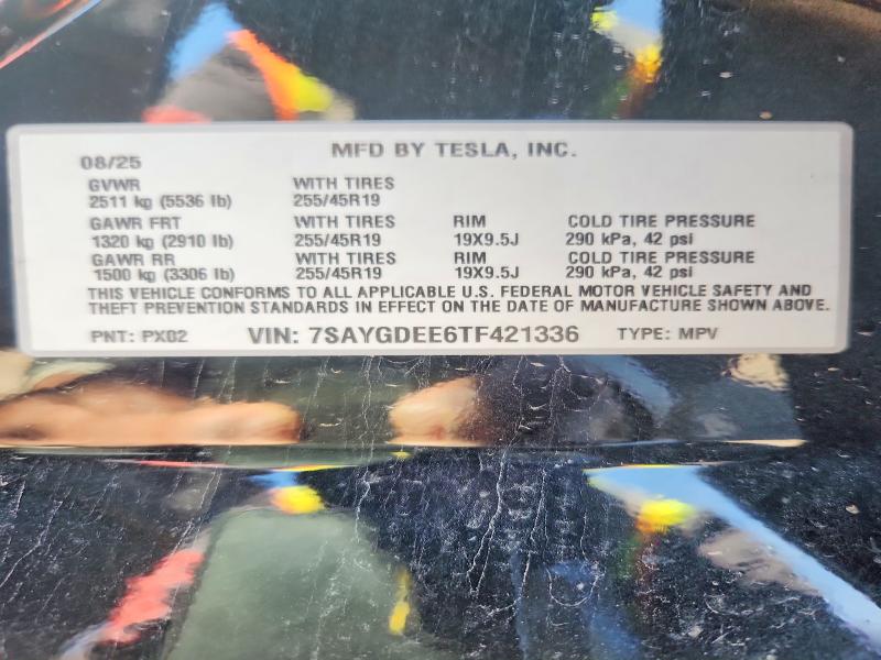 2026 Tesla Model Y მანქანა იყიდება აუქციონზე, vin: 7SAYGDEE6TF421336, აუქციონის ნომერი: 51372056