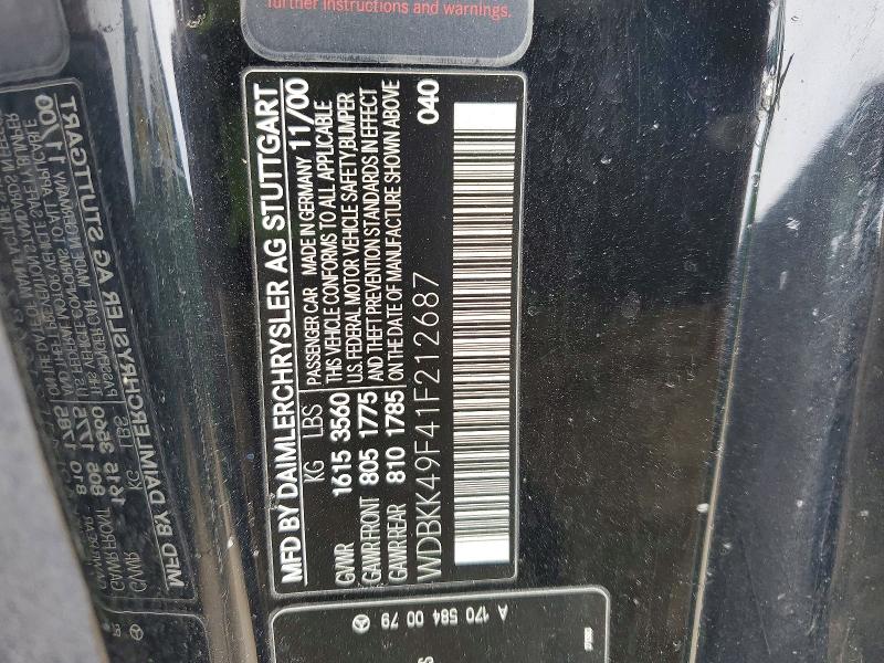 Продажа на аукционе авто 2001 Mercedes-benz Slk, vin: WDBKK49F41F212687, номер лота: 51881856