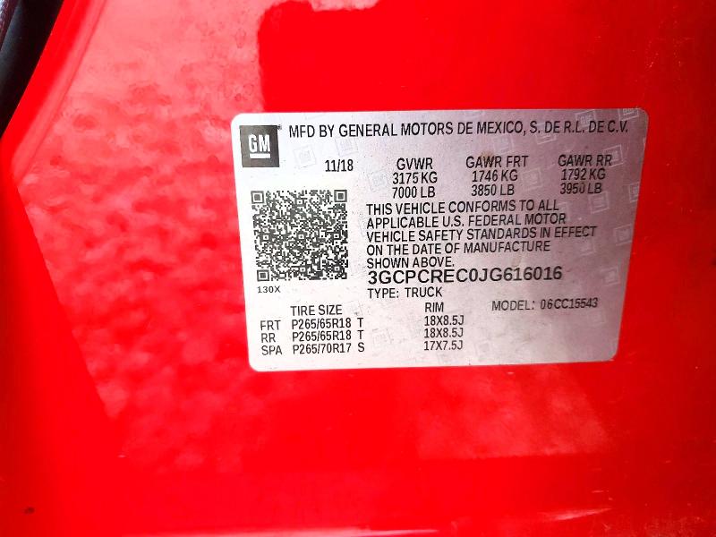Продажа на аукционе авто 2018 Chevrolet Silverado, vin: 3GCPCREC0JG616016, номер лота: 51695626