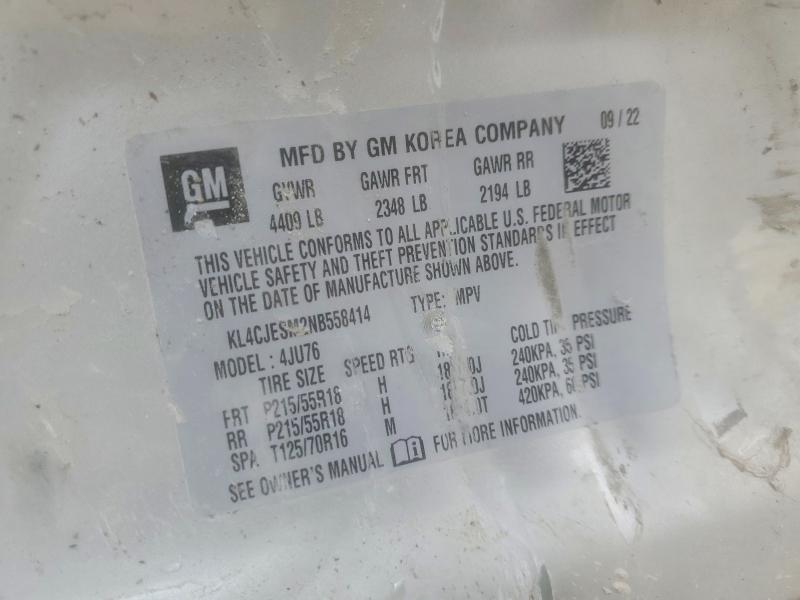 Aukcja sprzedaży 2022 Buick Encore, vin: KL4CJESM2NB558414, numer aukcji: 49450066
