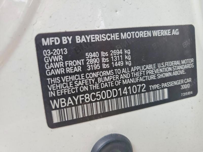 50157536 :رقم المزاد ، WBAYF8C50DD141072 vin ، 2013 Bmw 750 مزاد بيع