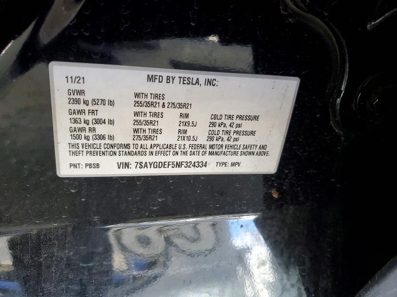 Aukcja sprzedaży 2022 Tesla Model Y, vin: 7SAYGDEF5NF324334, numer aukcji: 49923076