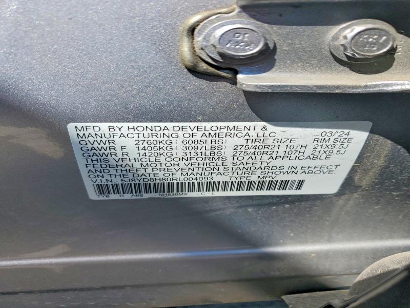 Aukcja sprzedaży 2024 Acura Mdx, vin: 5J8YD8H80RL004093, numer aukcji: 50501176