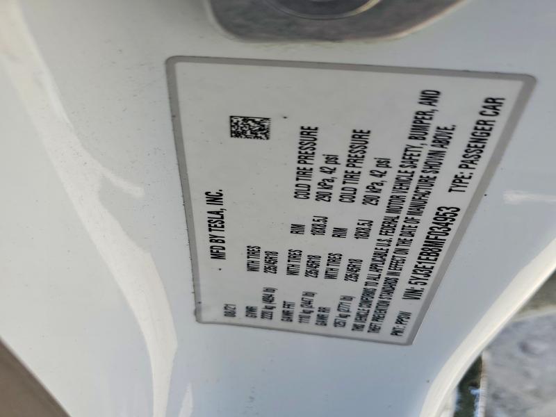 Продажа на аукционе авто 2021 Tesla Model 3, vin: 5YJ3E1EB8MF034953, номер лота: 50660736