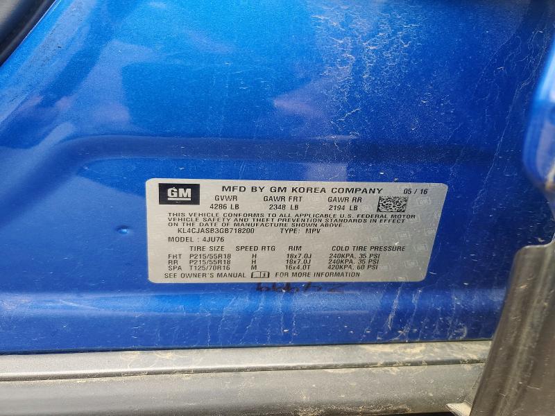 47937236 :رقم المزاد ، KL4CJASB3GB718200 vin ، 2016 Buick Encore مزاد بيع