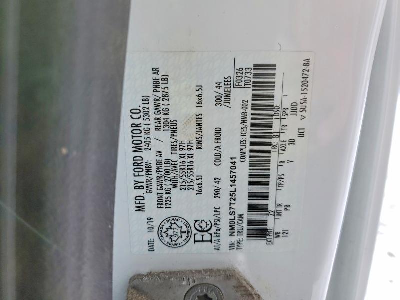Aukcja sprzedaży 2020 Ford Transit Connect, vin: NM0LS7T25L1457041, numer aukcji: 48117536
