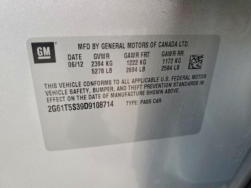 2013 Cadillac Xts მანქანა იყიდება აუქციონზე, vin: 2G61T5S39D9108714, აუქციონის ნომერი: 50856236